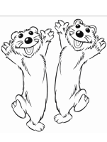 A coloring page of bear in the big blue house